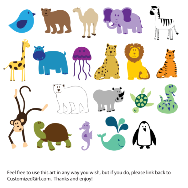 かわいい動物の無料ベクタークリップアート素材（20種類） － All Free Clipart