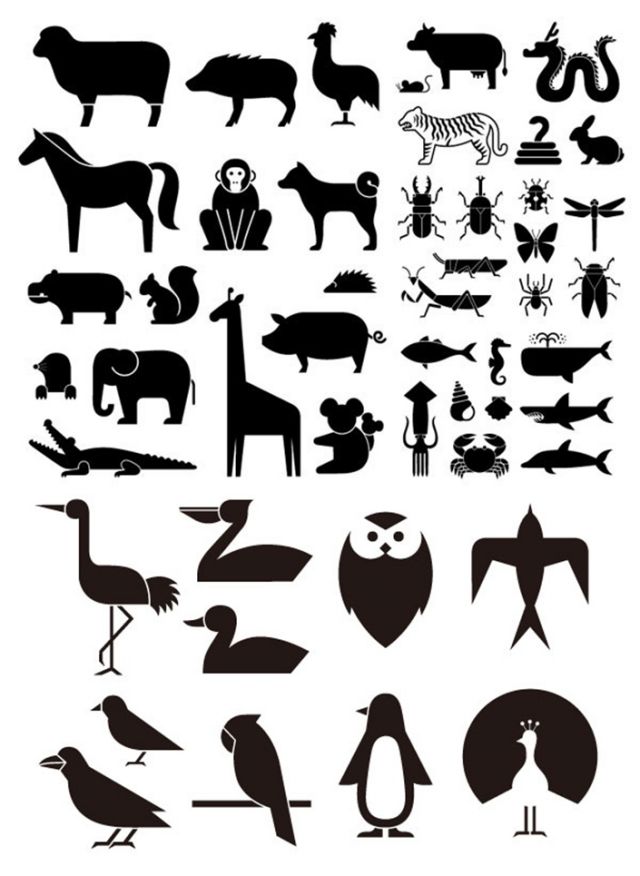 干支 十二支を含むシンプルな動物の無料ベクターシルエット素材 49種類 All Free Clipart