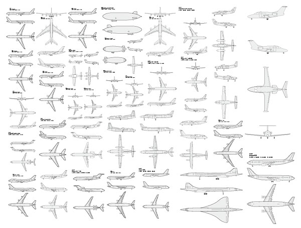 Aircraft-Plans-vector 飛行機オタクもビックリ！36種類の無料ベクターイラスト素材