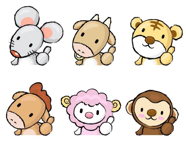 かわいいキャラクタータイプの干支 無料ベクターアイコン素材 All Free Clipart