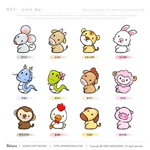 かわいいキャラクタータイプの干支 無料ベクターアイコン素材 All Free Clipart