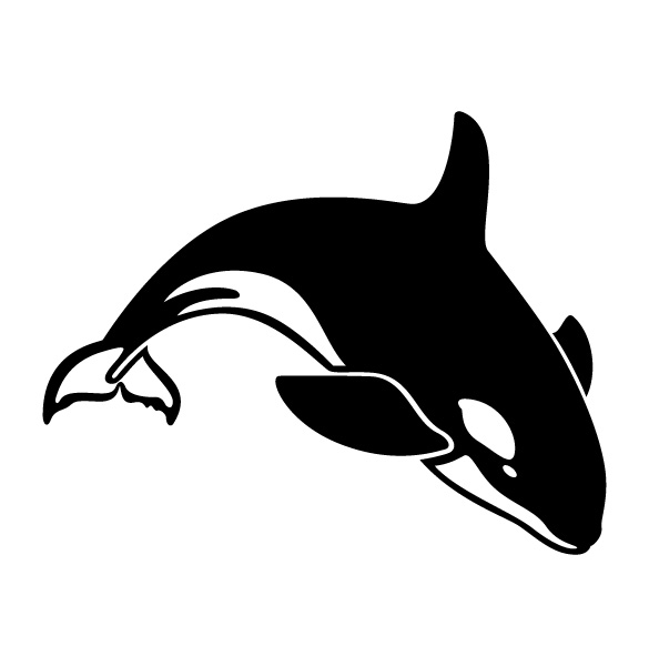 Diving-Killer-Whale-Vector-Graphic シャチの無料ベクターイラスト素材