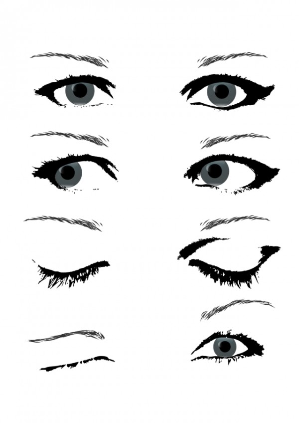 Female-Eye-Vector-600x848 スケッチ風、目のイラスト素材4個（ベクターデータ）