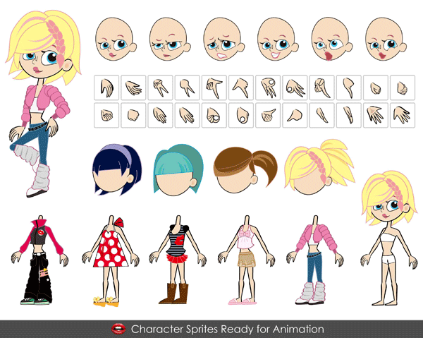 着せ替えアバター 女子 無料ベクターイラスト素材 All Free Clipart