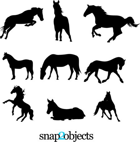 年賀状にも 無料ベクター馬 午 のシルエット イラスト素材 All Free Clipart