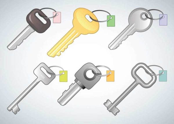 FreeVector-Free-Keys-Vectors-600x426 6種類の様々なキーを描いた無料ベクタークリップアート素材