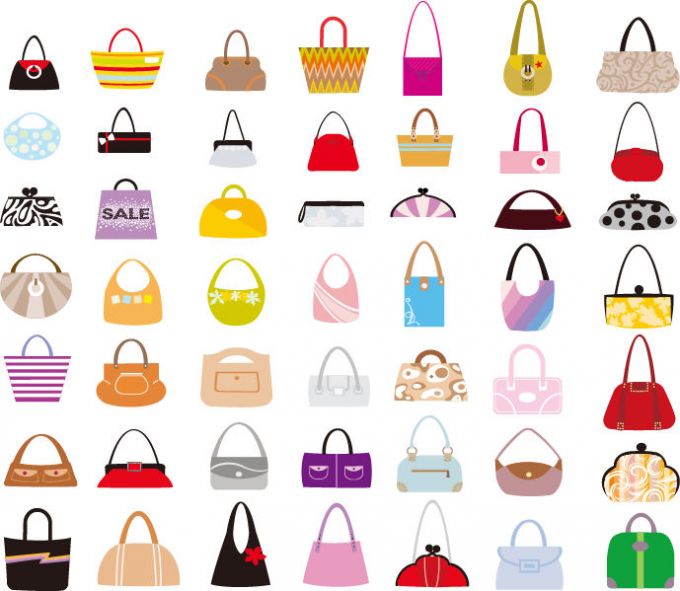 ガリーでかわいいバッグが49個 無料ベクタークリップアート素材