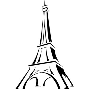 筆による手書き風フランス パリ エッフェル塔 無料ベクターイラスト素材 All Free Clipart