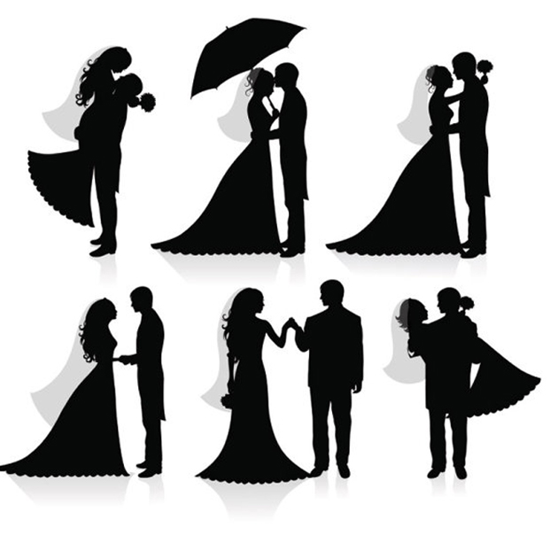 Wedding silhouette Free Vector