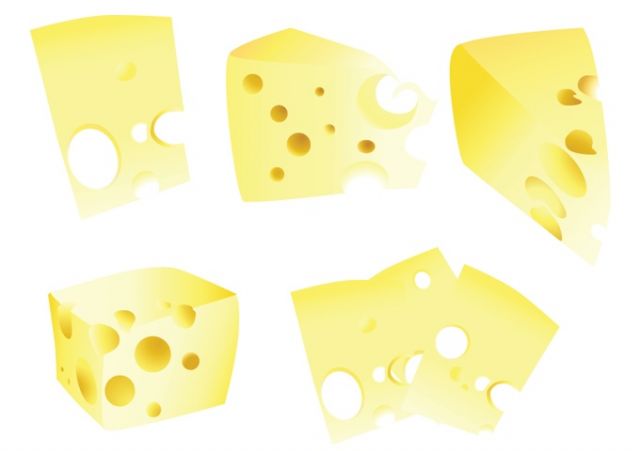 5つのカタチ 切り取ったチーズの無料ベクタークリップアート素材 All Free Clipart