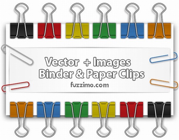 free-vector-binder-paper-clips-images-600x468 ハイクオリティーなダブルクリップ（バインダークリップ）のクリップアート