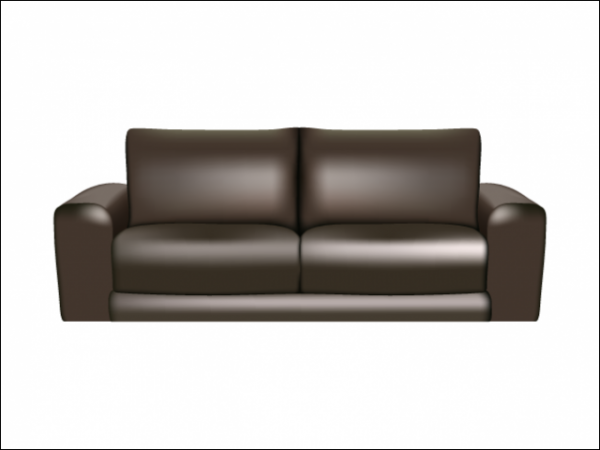 leather-sofa-gradient-mesh-600x450 お洒落で重厚なダークブラウンのソファー無料ベクターイラスト素材
