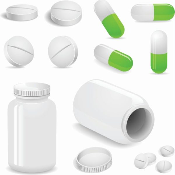 medicine-tablets-600x598 無料ベクタークリップアート。お薬のイラスト素材（錠剤･カプセル･ビン）