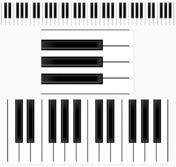 piano-keyboard-600x571 シンプルで使いやすそうなピアノの鍵盤のベクターイラスト素材