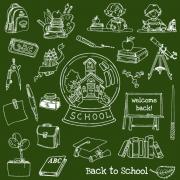 Hand drawn school elements vector set 01