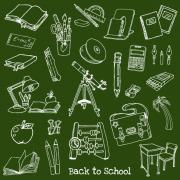 Hand drawn school elements vector set 02
