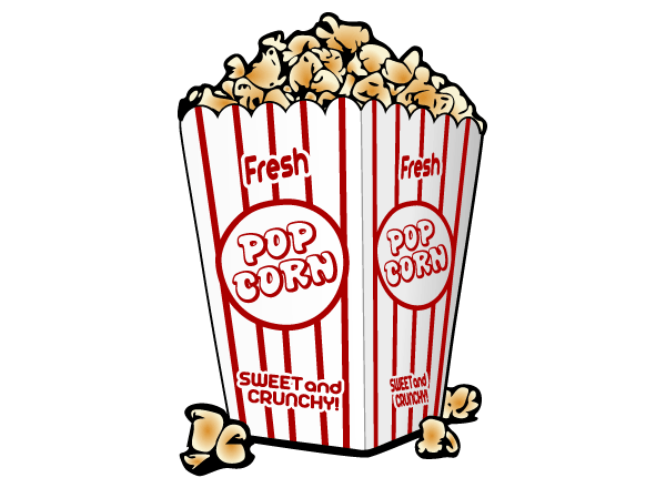 vector-clip-art-popcorn-600x440 おいしそうなポップコーンの無料ベクタークリップアート素材